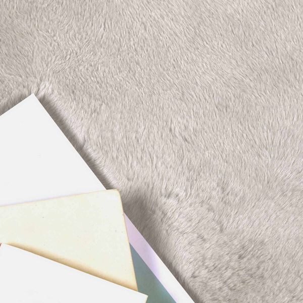 vidaXL Fusk-kaninpälsmatta Olite Beige Ø 160 cm Polyester