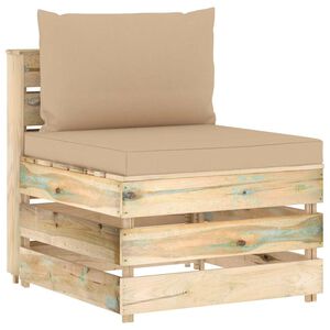 vidaXL Mittensektion med dynor till pallsoffa tryckimpregnerat tr&auml;