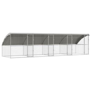 vidaXL Hundbur med lagring 4 pcs Silver 8 x 2 x 2 m St&aring;l