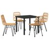vidaXL Tr&auml;dg&aring;rdsm&ouml;belset 5 pcs Brun Pulverlackerat st&aring;l