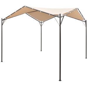 vidaXL Paviljong 4x4 m st&aring;l beige
