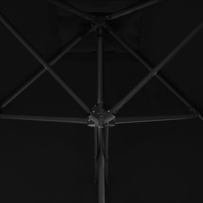 vidaXL Trädgårdsparasoll med stålstång svart 300x230 cm