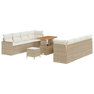 vidaXL Tr&auml;dg&aring;rdsoffset 11 st Beige konstrotting