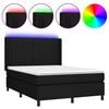 vidaXL Rams&auml;ng med madrass & LED svart 140x190 cm tyg