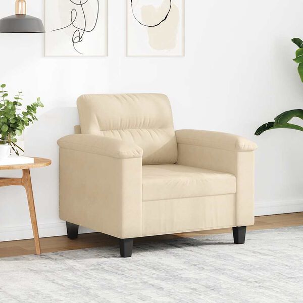 vidaXL F&aring;t&ouml;lj gr&auml;ddvit 60 cm mikrofibertyg