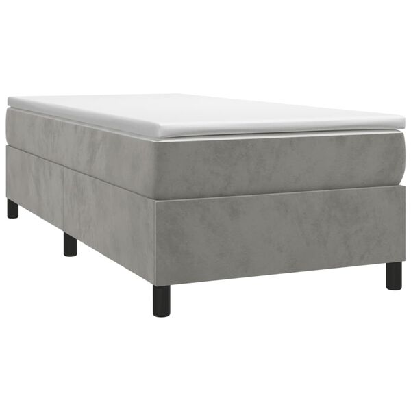 vidaXL Boxspring-s&auml;ngram ljusgr&aring; 90x190 cm sammet