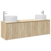vidaXL Badrumssk&aring;psset 3 st Sonoma-ek 49,5 x 44,5 x 66 cm