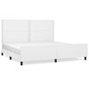 vidaXL S&auml;ngram med huvudgavel vit 200x200 cm konstl&auml;der