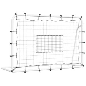 vidaXL Fotbollsn&auml;t med rebounder vit&svart 184x61x123 cm st&aring;l och PE