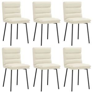 vidaXL Matstolar 6 st gr&auml;ddvit sammet