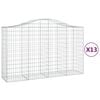 vidaXL Gabioner b&aring;gformade 13 st 200x50x120/140 cm galvaniserat j&auml;rn