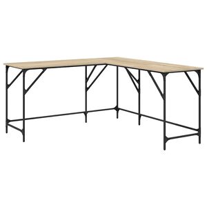 vidaXL Skrivbord sonoma-ek 149x149x75 cm konstruerat tr&auml;