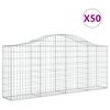 vidaXL Gabioner b&aring;gformade 50 st 200x30x80/100 cm galvaniserat j&auml;rn