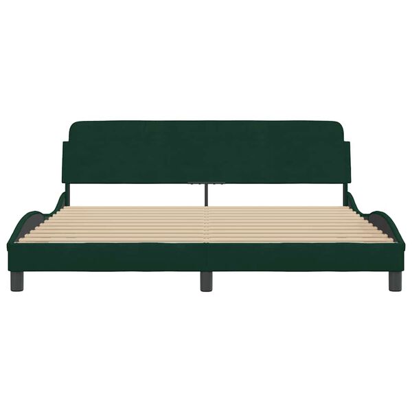 vidaXL Bed Frame "Dover" Dark Green 180x200 cm Velvet