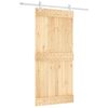 vidaXL Skjutd&ouml;rr Naturlig och vit 95 x 210 cm Massiv furutr&auml;d&ouml;rr