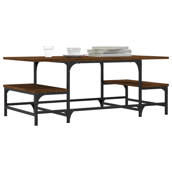 vidaXL Soffbord brun ek 100x50,5x40 cm konstruerat tr&auml;