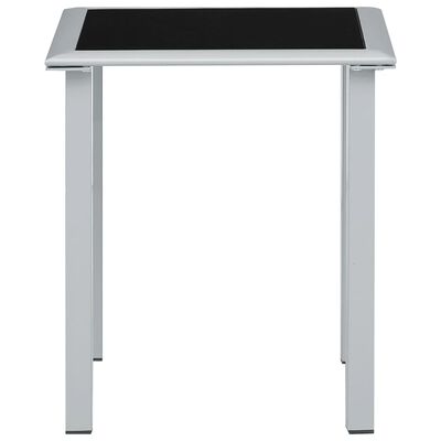 vidaXL Trädgårdsbord svart och silver 41x41x45 cm stål och glas