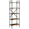 vidaXL Bokhylla 5 hyllplan r&ouml;kig ek 56x31,5x174 cm konstruerat tr&auml;