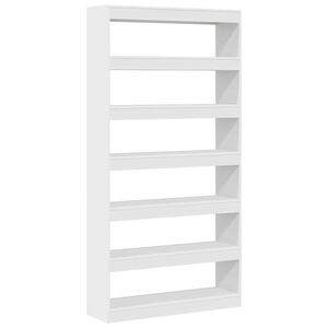 vidaXL Boksk&aring;p 6 niv&aring;er 100 x 30 x 198 cm Konstruerat tr&auml; Vit