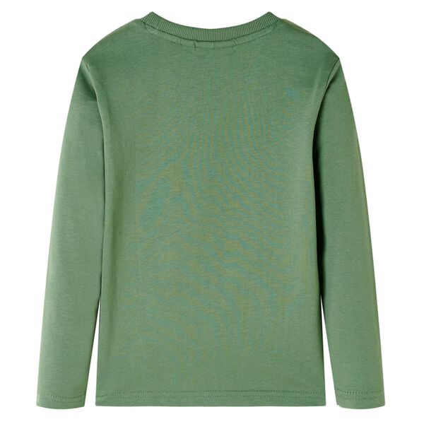T-shirt med långa ärmar för barn ljus khaki 104