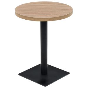 vidaXL Bistrobord MDF och st&aring;l rund 60x75 cm ekf&auml;rgad