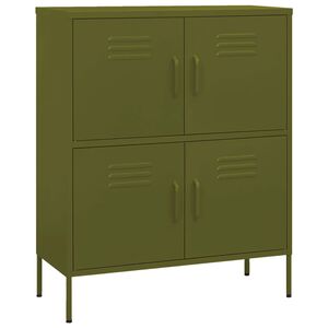 vidaXL F&ouml;rvaringssk&aring;p olivgr&ouml;n 80x35x101,5 cm st&aring;l