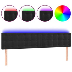 vidaXL S&auml;nggavel LED svart 160x5x78/88 cm sammet