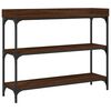 vidaXL Konsolbord med hyllor brun ek 100x30x80 cm