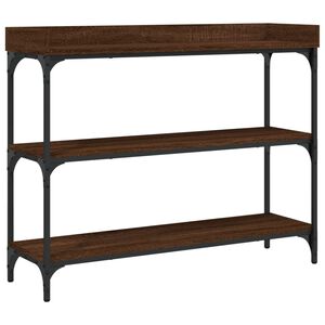 vidaXL Konsolbord med hyllor brun ek 100x30x80 cm