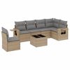 vidaXL Matgrupp f&ouml;r tr&auml;dg&aring;rden med dynor 7 delar beige konstrotting