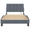 vidaXL Bed Frame with LED without Mattress "Hanko" Dark Grey 100x200 cm Velvet