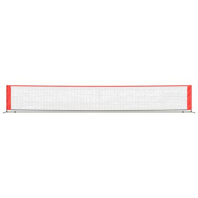 vidaXL Tennisnät svart och röd 600x100x87 cm polyester