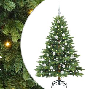 vidaXL Konstgjord julgran med 150 LED-lampor Gr&ouml;n 150 cm PE och PVC