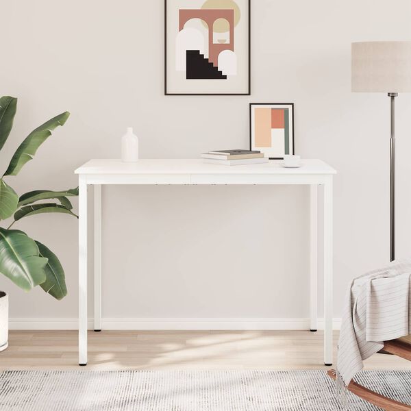 vidaXL Barbord Vit 110 x 55 x 105 cm Massiv furu