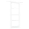 vidaXL Skjutd&ouml;rr 93 x 232 cm Massivt talltr&auml; och glas Vit