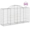 vidaXL Gabioner b&aring;gformade 25 st 200x50x100/120 cm galvaniserat j&auml;rn