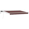 vidaXL Manuell utdragbar markis med LED-lampor Brun och vit 3,5 x 2 m