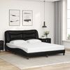 vidaXL Bed Frame with LED without Mattress "Hvar" Black 160x200 cm