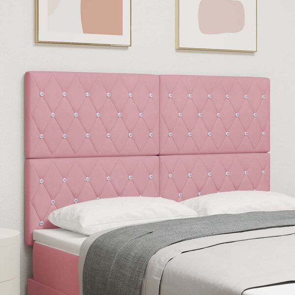 vidaXL LED huvuddyna med LED -remsljus Rosa 144 cm Polyester