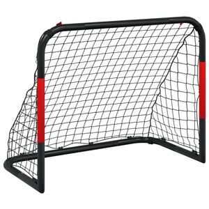 vidaXL Fotbollsm&aring;l med n&auml;t r&ouml;d och svart 90x48x71 cm st&aring;l