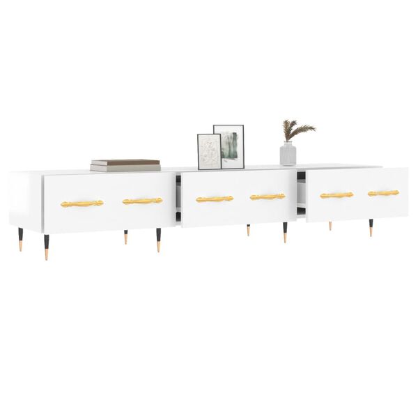 vidaXL Tv-b&auml;nk vit h&ouml;gglans 150x36x30 cm konstruerat tr&auml;