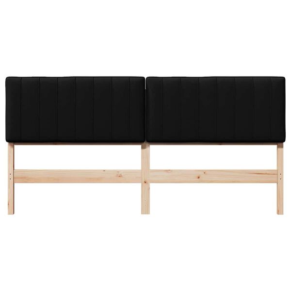 vidaXL Kl&auml;dd s&auml;nggavel Brun och svart 200 cm Massiv furu