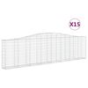 vidaXL Gabioner b&aring;gformade 15 st 400x30x100/120 cm galvaniserat j&auml;rn