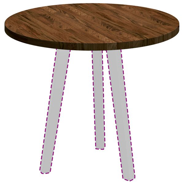 vidaXL Bordsskiva Ljusbrun &Oslash; 60 x 2,5 cm Massivt Ektr&auml;