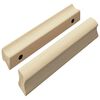 vidaXL Rakt Handtag 2 pcs Naturlig Tr&auml;f&auml;rg 130 x 25 x 30 mm