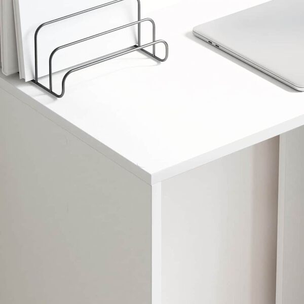 vidaXL Skrivbord med hylla Vit 78,5 x 37 x 154,5 cm Konstruerat trä