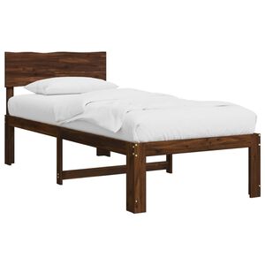 vidaXL Enkel S&auml;ngram med Huvudgavel ROSTOCK M&ouml;rkbrun 75 x 190 cm