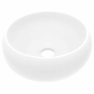 vidaXL Lyxigt runt handfat matt vit 40x15 cm keramik