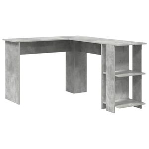 vidaXL H&ouml;rnskrivbord Betonggr&aring; Konstruerat tr&auml; 140 x 113,5 x 75 cm