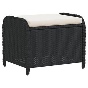 vidaXL Tr&auml;dg&aring;rdspall med dyna svart 58x46x46 cm konstrotting